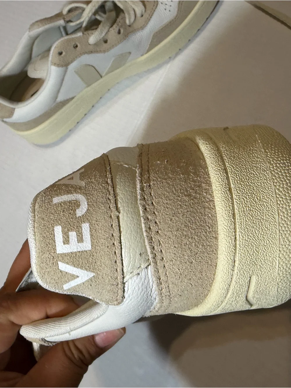Veja Low-Top Sneakers in Cream and Beige